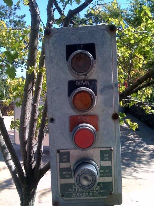 Incline Tram Control Buttons - Residential Hill elevator controls